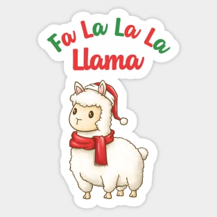 Fa La La La Llama Christmas Sticker